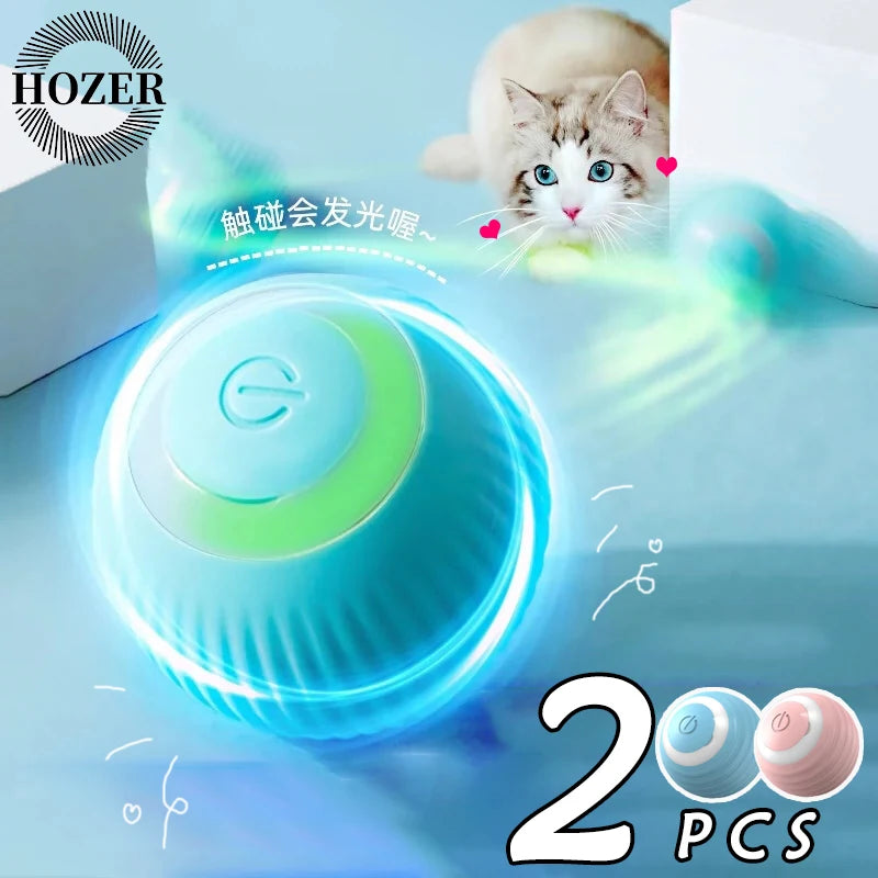 2PCS Cat Interactive Ball Indoor Automatic Rolling Magic Ball Smart Cat Toys Electronic Interactive Cat Toy Cat Game Accessories